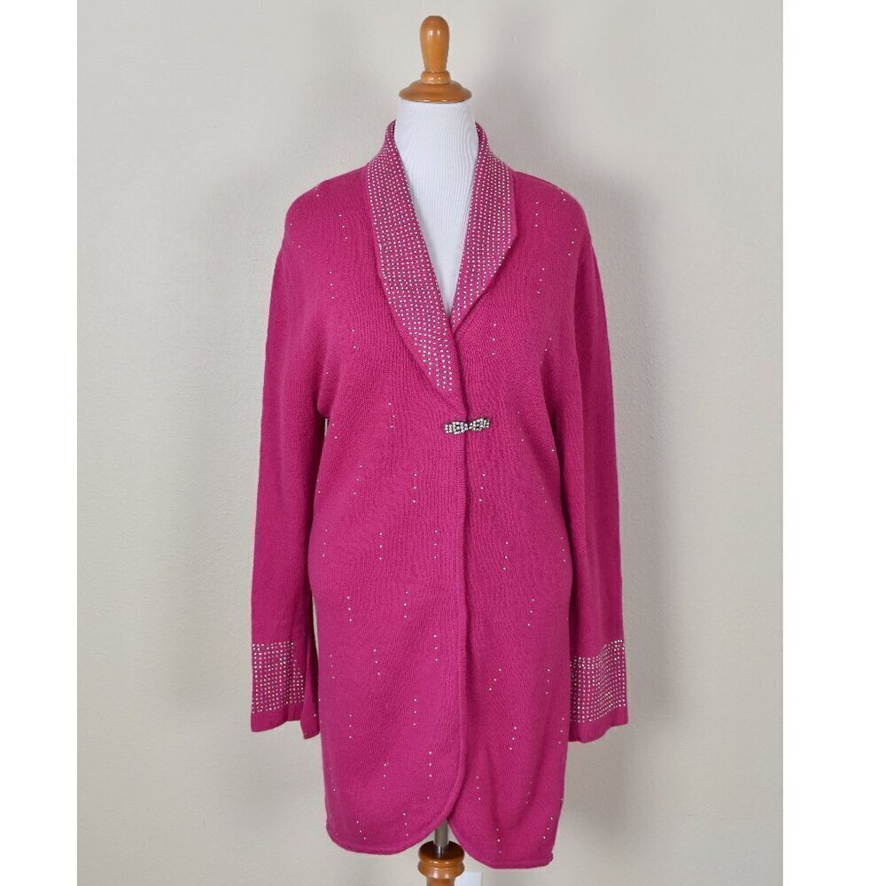 Vintage Todd & Olivia Rhinestone Sweater Cardigan Pink - 16